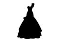 Wedding dress black silhouette