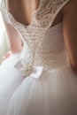 Wedding dress close-up. Bridal corset Royalty Free Stock Photo