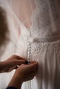 Wedding dress close-up. Bridal corset Royalty Free Stock Photo