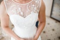 Wedding dress close up. Royalty Free Stock Photo