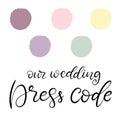 Wedding dress code color palette