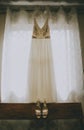 Wedding Dress Displayed in Window