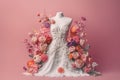 Wedding dress flowers bouquet. Generate Ai Royalty Free Stock Photo