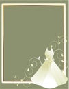 Wedding dress frame gray background Royalty Free Stock Photo