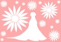 Stylized background with Wedding dress and flowers