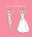 Wedding dress of the inverted triangle body shape.