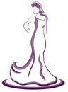 Wedding Dress Logo Template Royalty Free Stock Photo
