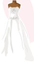 Wedding dress on mannequin - pink Royalty Free Stock Photo