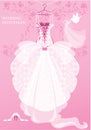 Wedding Dress, shoes and bridal veil Royalty Free Stock Photo