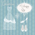 Wedding dress shoes set Royalty Free Stock Photo