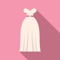 Wedding dress shower icon flat vector. Bride veil