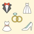 Wedding related filled outline icon Royalty Free Stock Photo