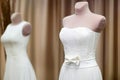 Wedding dresses on a mannequins Royalty Free Stock Photo