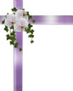 Wedding or Easter Border orchids and ivy Royalty Free Stock Photo