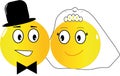 Wedding emoticons Royalty Free Stock Photo
