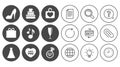 Wedding, engagement icons. Cake, gift box. Royalty Free Stock Photo