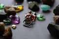Wedding or engagements rings display with selective focus. Royalty Free Stock Photo