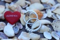 Wedding or engagements rings display with selective focus. Royalty Free Stock Photo