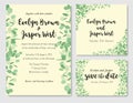 Wedding eucalyptus horizontal vector design banner. Rustic green Royalty Free Stock Photo