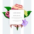 Wedding Event Invitation card design with Tropical flowers, invite thank you, rsvp modern event cards Design. Tropical floral Royalty Free Stock Photo