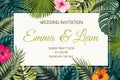 Exotic tropical jungle wedding event invitation
