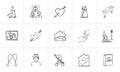 Wedding and family hand drawn sketch icon set. Royalty Free Stock Photo