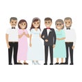 Wedding Family Together. Newlyweds Couple Design Royalty Free Stock Photo