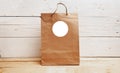 Gift tags mockup, kraft paper bag, welcome bag tag, blank tag mockup, thank you tag