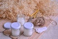 Wedding favors candle making small home business, sell online artisan diy handmade products Royalty Free Stock Photo