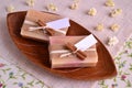 Wedding favors rustic decoration handmade soap for guest gifts Royalty Free Stock Photo