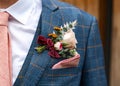 Wedding favour groom suit flowers Royalty Free Stock Photo