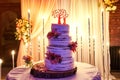 Wedding festive multi-storey cake in white tone