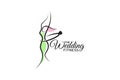 Wedding fitness logo with a combination of a woman with beautiful body wearing a wedding ring like a hula hoop