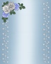 Wedding Floral Border blue and white roses Royalty Free Stock Photo