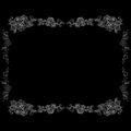 Wedding floral frame in vintage style isolated on black background. Nature illustration. Wedding pattern. Vector vintage Royalty Free Stock Photo