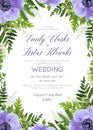 Wedding floral invite, invitation card design with elegant wate Royalty Free Stock Photo