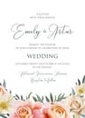 Wedding floral invite, invitation card