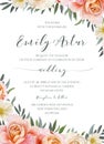 Wedding floral invite, invitation carddesign with garden pink p Royalty Free Stock Photo