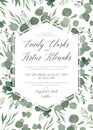 Wedding floral invite, invitation, save the date card design wit