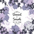 Wedding floral invite, invitation save the date card design with lavender blossom Royalty Free Stock Photo