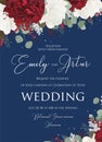 Wedding floral invite, invitation save the date card design with