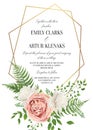 Wedding floral invite, invtation card design. Watercolor style b