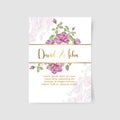 Wedding floral invite, invtation card design. Watercolor style blush pink roses,