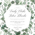 Wedding floral invite, save the date card design with elegant eu