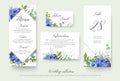 Wedding floral personal menu, place, information, table number c