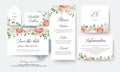 Wedding floral save the date, menu, label, table number card big Royalty Free Stock Photo