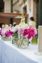 Wedding floral table decoration.