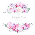 Wedding floral vector design horizontal card Royalty Free Stock Photo