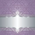 Wedding Floral violet silver vector background design