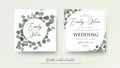 Wedding floral watercolor style double invite, invitation, save Royalty Free Stock Photo